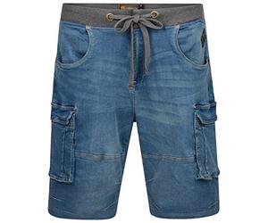 KAM Jeanswear Men's Rib Elastic Dito Denim Shorts - Blue - 56