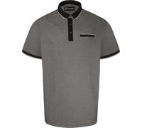 Kam Jeanswear Mens Short Sleeve Raised Dobby Fabric Polo Shirt - Black - 4XL