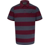 Kam Jeanswear Mens Short Sleeve Stripe Rugby Polo Shirt - Red - 5XL