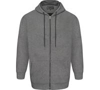 KAM Jeanswear Mens Textured Interlock Zip Through Hoodie - Grey - 5XL