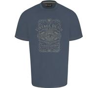 Kam Jeanswear Mens Vintage Denim Graphic Print SS T-Shirt - Blue - 2XL