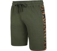 KAM (KBS3303 Kbs Mens Camo Panel Big Size Jog Shorts in Khaki 7XL