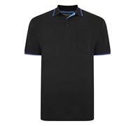 Kam (KBS5400C Kbs Mens Big Size Tipped Polo Shirt with Pocket in Black 7XL