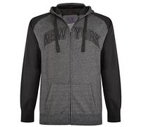 KAM Kbs7015 Ny Emb Marl Zip Thru Hoodie 2Xl-8Xl in Black in 8XL