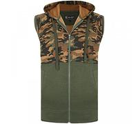 Kam (KBS7039) Kbs Mens Big Size Sleeveless Camo Panelled Gilet in Khaki 4XL