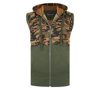 KAM (KBS7039 Kbs Mens Big Size Sleeveless Camo Panelled Gilet in Khaki 8XL