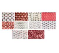 KAM Labelz 20 Large Festive Christmas Wrapping Paper Sheets 10 Lovely Cute Traditional Assorted Designs| Santa, Snowman, Wreath, Presents, Snowflakes, Quality Paper| XMAS Seasons Greetings| 50X70 CM