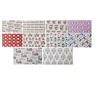 KAM Labelz 20 Large Festive Christmas Wrapping Paper Sheets 10 Lovely Cute Traditional Assorted Designs| Santa, Snowman, Wreath, Presents, Snowflakes| XMAS Seasons Greetings| 50X70 CM (Design2)