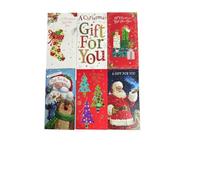 KAM Labelz Assorted Cute Traditional Christmas Money Wallets for Holding Currency Notes, Gift Card, Voucher| Lovely Seasonal Xmas Greetings| Quality Paper Foil Printing| with Paper Envelops (12)