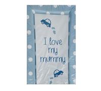 KAM Labelz Baby Nursery Waterproof Soft Padded Changing Mat| Raised Soft Edges, Easy Wipe Clean| Unisex Nappy Change Cute Lovely Animal Design for Girl Boy (Love Mummy Blue)