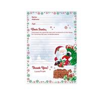 KAM LABELZ Letter To Santa with Letter and Pre Addressed Section White Envelope- Festive Foil Finish- Cute Lovely Santa with Snowman - Ideal for Kids Traditional Christmas
