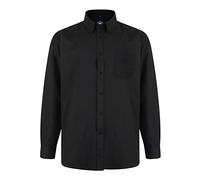 KAM Long Sleeve Shirt for Men Plain Casual Office Wedding Business Basic Button Up Black 4XL