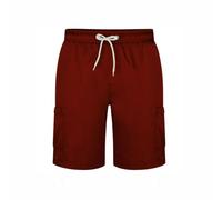 Kam Mens Big Size Plain Cargo Swim Shorts (334) in Burgundy in 3XL