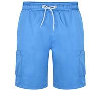KAM Mens Big Size Plain Cargo Swim Shorts (334) in Royal in 5XL