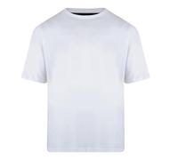 Kam Mens Big Size Pure Cotton/Cotton Rich Plain Tee Shirt in White in 8XL