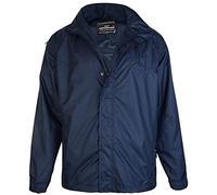 Kam Mens Big Size Waterproof Breathable Light Weight Rain Jacket in Navy in 4XL