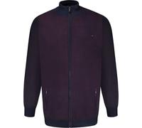 KAM Mens Full Zip Through Two Tone Knitwear - Blue - 5XL