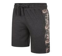 Kam Mens Jersey Camo Panelling Jog Shorts - Grey - 5XL