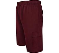 Kam Mens Jersey Terry Cargo Shorts - Red - 8XL