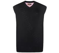 KAM Mens Plain V Neck Sleeveless Sweater Jumper Tank Top Big Size Casual 2XL-6XL (4XL, Black)