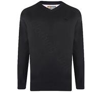 KAM Mens Plain V Neck Sweater Jumper Long Sleeve Top Big Size Casual Work 2XL-6XL (6XL, Black)