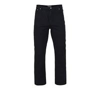Kam Mens Plus Size Denim Jeans, Big & Tall Regular Fit Trousers, Comfortable Cotton Work & Activewear Pants for Men, Black Colour, UK Size - W52, Inside 32