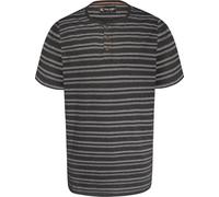 Kam Mens Plus Size KBS5745 Embossed Waffle Stripe Grandad T-Shirt 3XL Charcoal