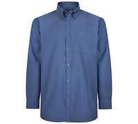 KAM Mens Plus Size L/S Oxford Shirt in Navy in 7XL
