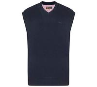 KAM Men's Premium Cotton V Neck Sleeveless Knit Jumpers (56) in Navy in 8XL