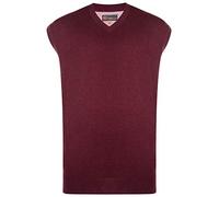 Kam Men's Premium Cotton V Neck Sleeveless Knit Jumpers (56) in Wine in 2XL