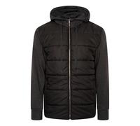 KAM Mens Quilted Full Zip Hoodie with Contrast Sleeves - Black - 3XL
