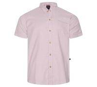 Kam Mens Short Sleeve Grandad Collar Textured Cotton Shirt Plus Size 2-8XL 6385 (UK, Alpha, 6XL, Plus, Regular, Mauve)