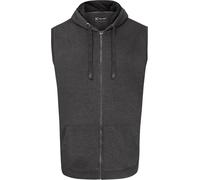 KAM Men's Sleeveless Training Hoodie Zip Up Drawstring Pockets Charcoal 2XL 503G