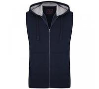 KAM Men's Sleeveless Training Hoodie Zip Up Drawstring Pockets Navy 2XL 503G