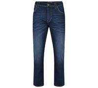 Kam Mens Stretch Fashion Denim Distressed Jeans Pockets Belt Loop Zip Button Dark Blue 48 Waist Regular Leg