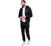 Kam Men's Tracksuit Set with Hooded Jacket and Jogger Pants-Perfect for Sports, Travel, and Active Wear, Black Colour, Size- 2XL