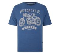 KAM Motorcycle T-Shirt Graphic Print Short Sleeve Crew Neck Casual Mens Plus Size 2XL-8XL 5730 (UK, Alpha, 3XL, Plus, Regular, Blue Marl)