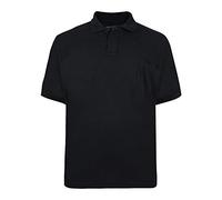 Kam New Big Mens King Sizes Basic Plain Polo Neck T-Shirt Tee 2XL 3XL 4XL 5XL 6XL 7XL 8XL Black 2XL