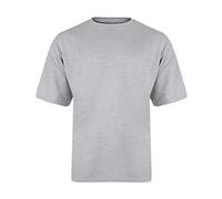 Kam New Mens Big King Sizes Basic Plain Crew Neck T-Shirt Tee Grey 2XL