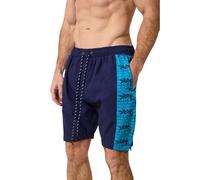 Kam Palm Print Mens Swim Shorts Stretch Trunks Lightweight Holiday 2XL-8XL 3020 (UK, Alpha, 8XL, Regular, Regular) Navy