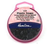 KAM Plastic Snaps: 25 x 12.4mm Sets: Black