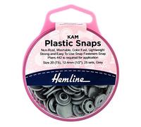 KAM Plastic Snaps: 25 x 12.4mm Sets: Grey