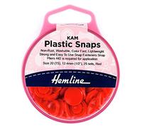 KAM Plastic Snaps: 25 x 12.4mm Sets: Red