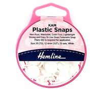 KAM Plastic Snaps: 25 x 12.4mm Sets: White