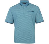 KAM Polo Shirt Geo Print Short Sleeve Cotton Top Mens Plus Size 2XL-8XL 5517 (UK, Alpha, 5XL, Plus, Regular, Pacific)