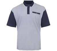 KAM Polo Shirt Mini Geo Print Short Sleeve Cotton Top Mens Plus Size 2-8XL 5518 (UK, Alpha, 6XL, Plus, Regular, Navy)