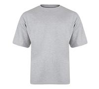Kam Pure Cotton/Cotton Rich Plain Tee Shirt in Grey in 4XL
