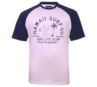 KAM Raglan T Shirt Hawaii Turtle Cotton Crew Neck Casual Top Mens 2XL-8XL 5772 (UK, Alpha, 3XL, Plus, Regular, Pink)