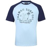 KAM Raglan T Shirt Hawaii Turtle Cotton Crew Neck Casual Top Mens 2XL-8XL 5772 (UK, Alpha, 4XL, Plus, Regular, Powder Blue)