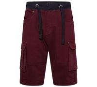KAM Rib Waist Stretch Shorts Casual Cotton Kingsize Pockets to Side, Back and Legs Summer Pants Burgundy/Navy/Black 40-60 ELVIO (as8, Waist, Numeric_44, Regular, Regular, Burgundy)